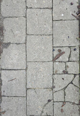 Obraz premium Old, worn-out, dirty, and cracked concrete pavement with visible imperfections and weathered textures, perfect for creating realistic textures in 3D graphics, games, and design projects, generative AI