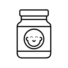 baby food jar icon, baby food jar line art - simple line art of baby food jar, perfect for baby food jar logos and icons