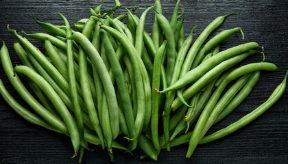 Obraz premium green beans top view, AI generated