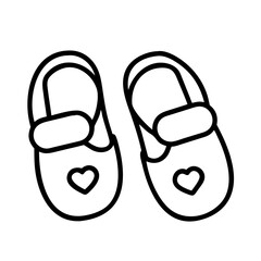 baby shoes icon, baby shoes line art - simple line art of baby shoes, perfect for baby shoes logos and icons