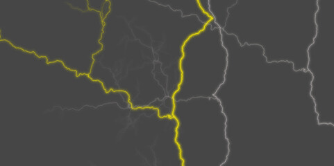 Obraz premium Thunder Stock Image In Black Background. Massive lightning bolt with branches isolated on black background.