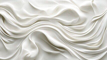 Obraz premium Elegant White Draped Fabric Abstract Waves