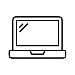 basic laptop icon, basic laptop line art - simple line art of basic laptop, perfect for basic laptop logos and icons