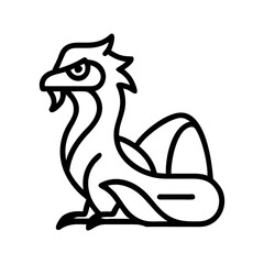 basilisk icon, basilisk line art - simple line art of basilisk, perfect for basilisk logos and icons