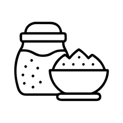bath salts icon, bath salts line art - simple line art of bath salts, perfect for bath salts logos and icons