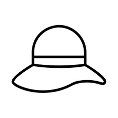 beach hat icon, beach hat line art - simple line art of beach hat, perfect for beach hat logos and icons