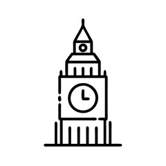 big ben icon, big ben line art - simple line art of big ben, perfect for big ben logos and icons