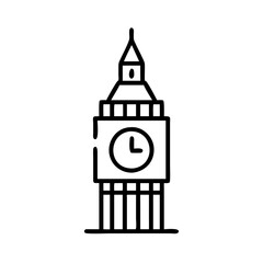 big ben icon, big ben line art - simple line art of big ben, perfect for big ben logos and icons