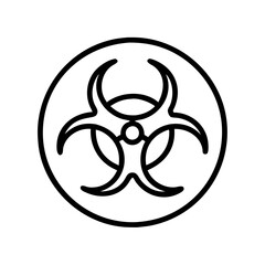 biohazard icon, biohazard line art - simple line art of biohazard, perfect for biohazard logos and icons