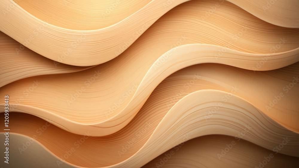 Poster smooth, flowing wood grain texture with warm tones and natural patterns creates serene and inviting 