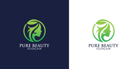 beauty hair logo premium vector
