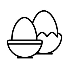 boiled eggs icon, boiled eggs line art - simple line art of boiled eggs, perfect for boiled eggs logos and icons