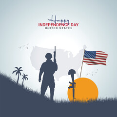 United States Independence Day. Independence Day creative Design for social media post