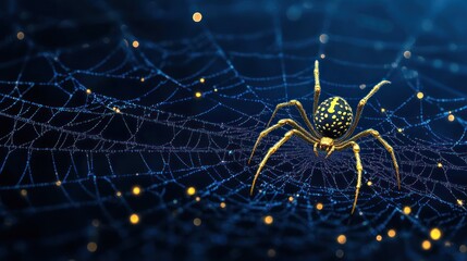 Gossamer Threads: Delicate Spider Web on Blurred Bokeh Background