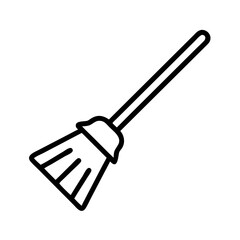 broomstick icon, broomstick line art - simple line art of broomstick, perfect for broomstick logos and icons
