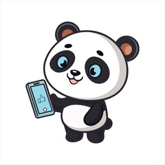 
Panda with Smartphone Vector, perfect for adding a playful and modern touch to your designs. This high-quality vector illustration features an adorable panda holding a smartphone, ideal for stickers,