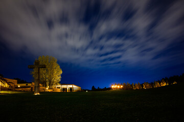 night at the woodland cemetery in stockholm sweden