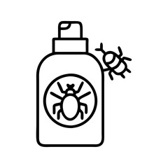 bug spray icon, bug spray line art - simple line art of bug spray, perfect for bug spray logos and icons