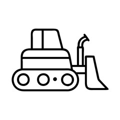 bulldozer icon, bulldozer line art - simple line art of bulldozer, perfect for bulldozer logos and icons