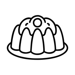 bundt cake icon, bundt cake line art - simple line art of bundt cake, perfect for bundt cake logos and icons