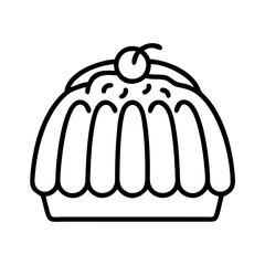 bundt cake icon, bundt cake line art - simple line art of bundt cake, perfect for bundt cake logos and icons