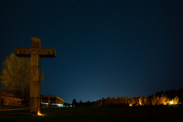 cross in the graveyard - woodland cemetery in stockholm