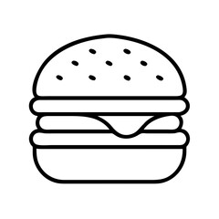 burger icon, burger line art - simple line art of burger, perfect for burger logos and icons