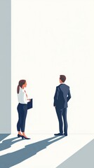 Fototapeta premium Business Professionals in Office Setting: Collaboration and Teamwork in the Corporate World