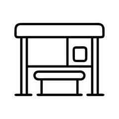 bus stop icon, bus stop line art - simple line art of bus stop, perfect for bus stop logos and icons