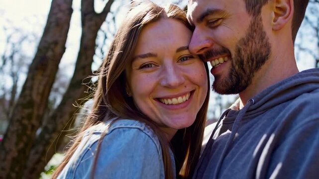 Embracing Love in a Snowdrop Field Footage