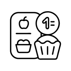 calorie count icon, calorie count line art - simple line art of calorie count, perfect for calorie count logos and icons