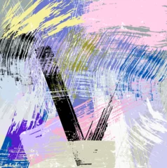 Gordijnen abstract background composition, illustration with paint strokes and splashes, grungy © Kirsten Hinte