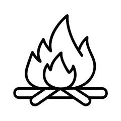 campfire icon, campfire line art - simple line art of campfire, perfect for campfire logos and icons