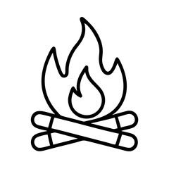 campfire icon, campfire line art - simple line art of campfire, perfect for campfire logos and icons