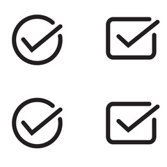 check box icon with correct, accept checkmark icons green tick box, check list circle frame - checkbox symbol sign