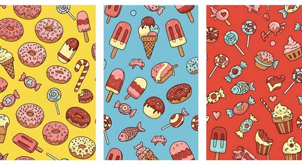 Summer. New Fresh modern background. Candy fashion poster or banner. Summer vector illustration wallpaper or store sale illustration for greeting cards, prints. Journal cards