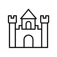 castle icon, castle line art - simple line art of castle, perfect for castle logos and icons