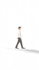 Obraz premium A Man's Solitary Walk: Minimalist Art Depicting Loneliness, Contemplation, and the Journey of Self-Discovery