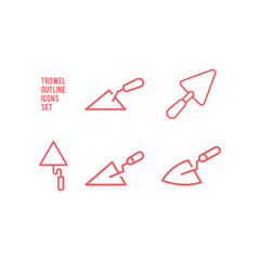 Trowel vector icons set template illustration.