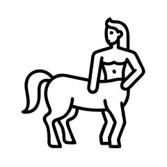 centaur icon, centaur line art - simple line art of centaur, perfect for centaur logos and icons