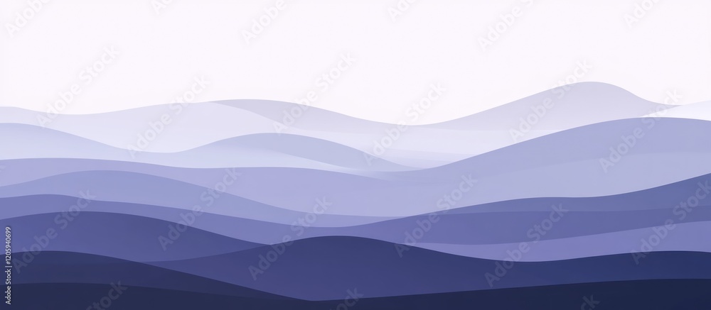 Poster abstract soft gradient with soft overlapping lines, creating a calm, spacious feel in soothing blue 
