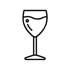 champagne glass icon, champagne glass line art - simple line art of champagne glass, perfect for champagne glass logos and icons