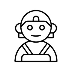 character outline icon, character outline line art - simple line art of character outline, perfect for character outline logos and icons