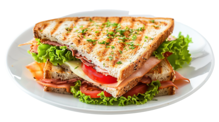 Reuben sandwich on transparent background