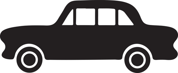 Black car silhouette vector art on white background