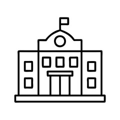 city hall icon, city hall line art - simple line art of city hall, perfect for city hall logos and icons