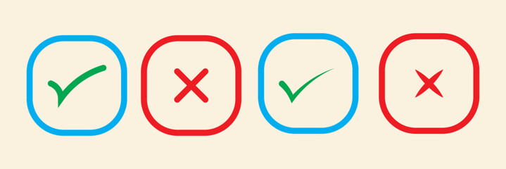Check mark, checklist, tick mark approval icons