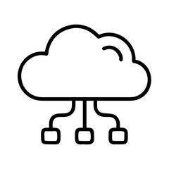 cloud icon, cloud line art - simple line art of cloud, perfect for cloud logos and icons