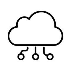 cloud icon, cloud line art - simple line art of cloud, perfect for cloud logos and icons