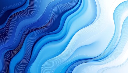 Fototapeta premium Abstract Blue and White Hexagonal Pattern with Curved Lines